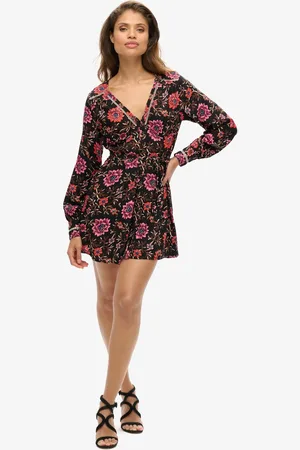 Superdry Mini-jurk met V-hals en print - Dames - Jurken