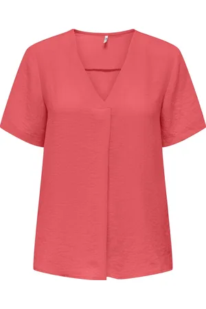 JDY DIVYA LIFE S/S V-NECK TOP WVN DIA - Dames - Blouses