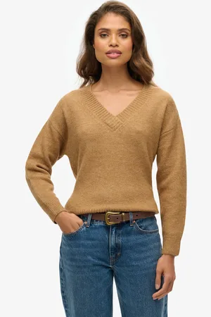 Superdry Oversized trui met V-hals - Dames - Sweaters