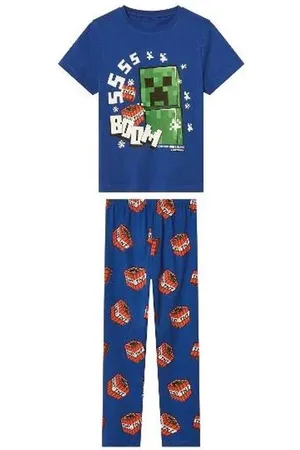 Merkloos Minecraft pyjama - pyjama Kinderen - minecraft - Korte mouw/lange broek