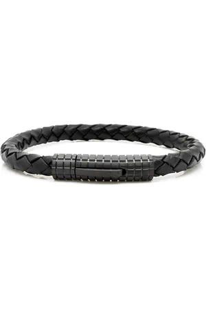 Mauro Vinci Leren armband met clipsluiting voor heren en dames 21.5cm Troja - Armband leer - Met geschenkverpakking - Sieraad - Mannen en Vrouwen