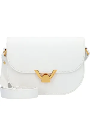 Coccinelle Leren Schoudertas Dew Crossbody Grained Leather Donkerblauw