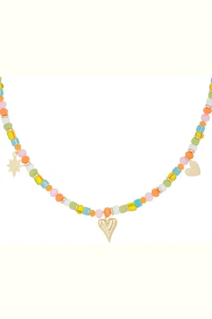 Yehwang Skylar & Jade Summer Vibes ketting dames – kleurrijke kralen & bedels – stainless steel – verkleurt niet – speels & vrolijk – Skylar & Jade