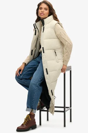 Superdry Lange pufferbodywarmer van ripstopmateriaal - Dames - Gilets