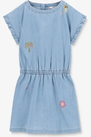 Sissy-Boy Lichtblauwe denim jurk met embroidery