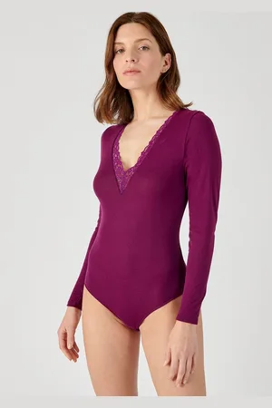 Damart Body met lange mouwen en kant - Dames - - 50-52 (XL)