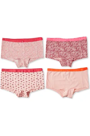 Little Label Dames shorts 4-pack - roze combi S/36 - maat: S / 36-38 - bio-katoen