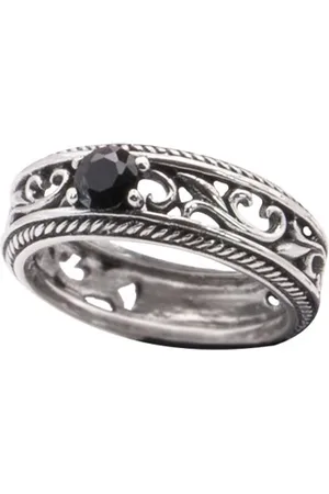 etNox Princess Ring zwart-zilverkleurig 60 Zilver - Basics, Gothic, Rock wear