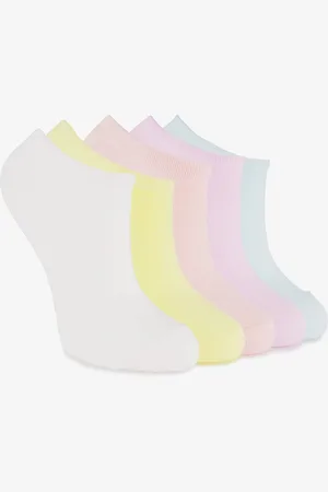 Scapino 5 paar kinder sneakersokken roze geel