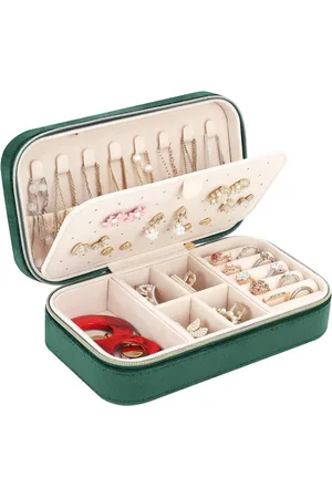 Merkloos Klein reissieradenkistje, fluweel, voor meisjes en vrouwen, mini-sieradenorganizer, opslag voor ringen, oorbellen, halskettingen, armbanden, klein sieradenkistje