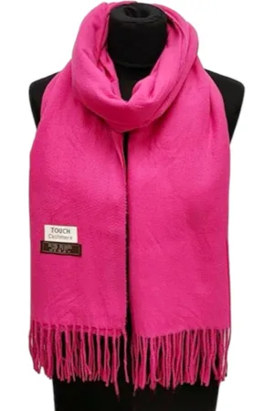 Merkloos Lange Warme Sjaal - Effen - Fuchsia/Roze - 200 x 75 cm (2322#)