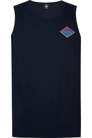 Petrol Industries Heren Logo Singlet Reef - Blauw