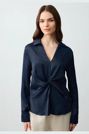 Jimmy Key Geweven Blauwe Blouse