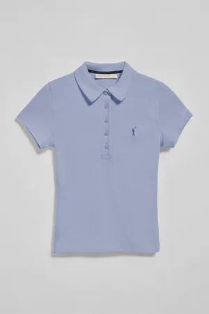 Polo Club® Lavendelkleurige polo Pereira met vijf knopen en geborduurd Rigby Go-logo