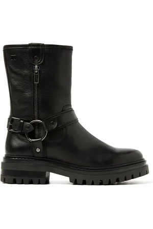 Lazamani Merle Dames Biker Boots Leer Black