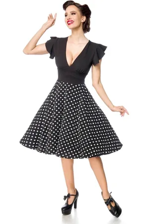 Belsira Elegant Retro Swing jurk - M - /Wit