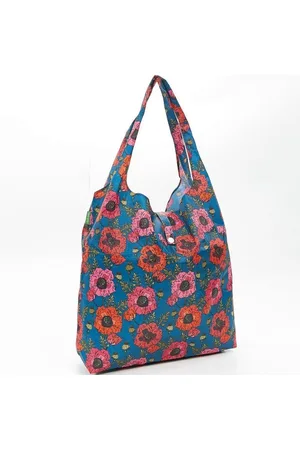 eco Shopper Tas Klaproos Donker Blauw Gerecycleerd Nylon Opvouwbaar Waterdicht 56 x 38 x 10 cm