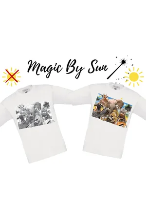 B and C Magic By Sun - T-shirt Selfie Afrika- Solar T-shirt - de print verkleurd door de zon