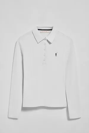 Polo Club® Witte polo "Priyanka" met vijf knopen en geborduurd Rigby Go-logo