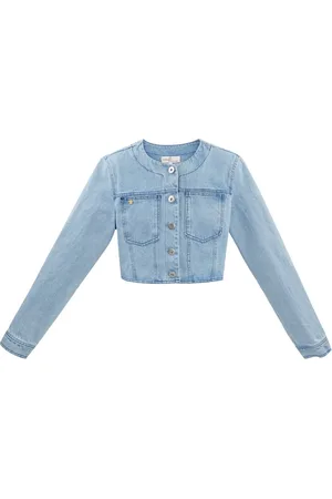 Merkloos Cropped spijkerjas - denim - dames - nieuwe collectie - lente/zomer - - maat M