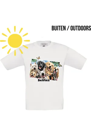 B and C Magic By Sun - T-shirt Selfie Honden- Solar T-shirt - de print verkleurd door de zon