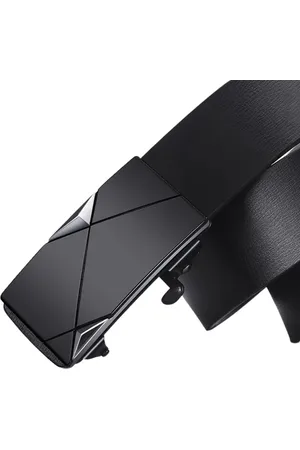 Merkloos Riem - Heren Riem - Zwarte Riem - Automatische Gesp - 120 cm - Slijtvast - Buigzaam - Materiaal PU - Riem Automatische Gesp Heren