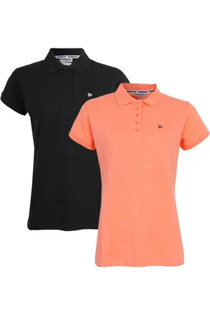 Donnay 2-Pack - Polo Pique (Lisa) - Poloshirt - Dames - Black/Salmon (437) - maat XL