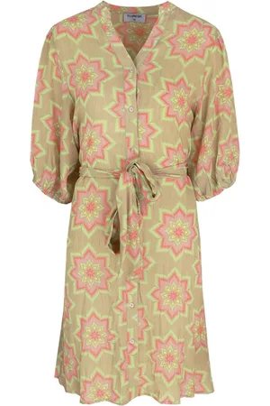 Fluresk Jurk Lysa Dress 25zzf01 502749 Khaki/seafoam Mint Dames