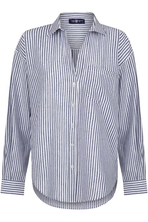 Jimmy Sanders Oversize Overhemd - Blouse - Poplin Katoen Linnen - Lange Mouw Dames - M