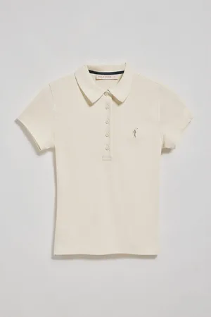 Polo Club® Gebroken witte polo Pereira met vijf knopen en geborduurd Rigby Go-logo