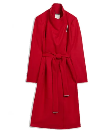 Ted Baker Rose Midi Length Belted Wool Wrap Coat