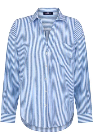 Jimmy Sanders Oversize Overhemd - Blouse - Poplin Katoen Linnen - Lange Mouw Dames - L