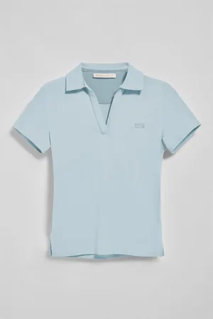 Polo Club® Lichtblauwe polo "Pedraza" zonder knopen met rubberen -logo