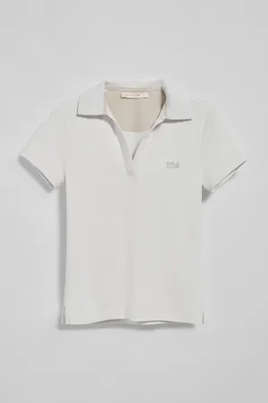 Polo Club® Witte polo "Pedraza" zonder knopen met rubberen -logo