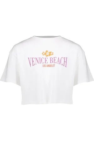 Geisha T-shirt cropped venice beach white -