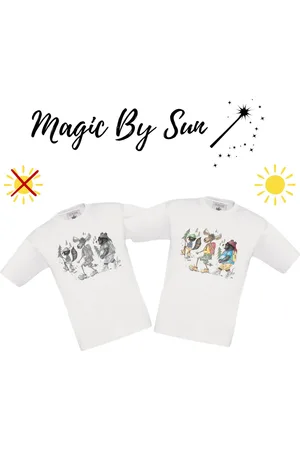 B and C Magic By Sun - T-shirt Hikers - Solar T-shirt - de print verkleurd door de zon