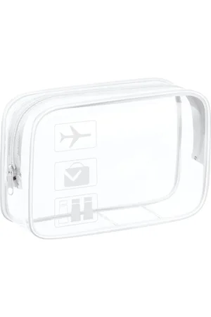 Merkloos Transparante toilettas 3 stuks - waterdicht pvc - handbagage douane reistas - cosmetica make-up - dames heren kinderen - vakantie