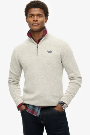 Superdry ESSENTIAL EMB KNIT HALF ZIP Heren Trui