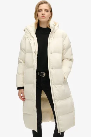 Superdry Lange pufferjas met capuchon - Dames - Gewatteerde jassen