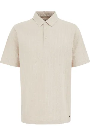 WE Fashion Heren Seersucker polo