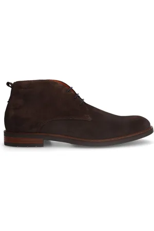 Van Lier Heren - Bruine suède veterboots