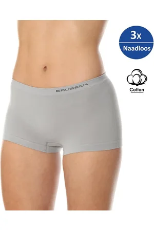 Brubeck Dames Ondergoed Boxershorts - Naadloos Elastisch Katoen 3-Pack - L