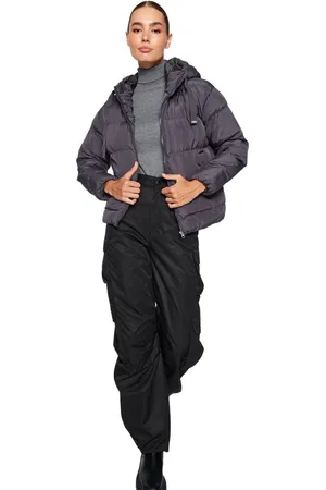 Trendyol Antraciet Oversized Waterafstotende Pufferjas Met Capuchon Tweeaw21Mo0022