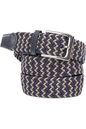 Suitable Geweven Riem Navy Taupe