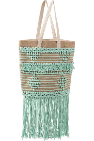 J-line Strandtas Gehaakt Katoen Mint