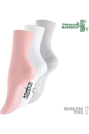 Merkloos 3 Paar Naadloze Bamboe Sokken | Anti zweet | 39-42 | 100% Ecologisch | Anti transpirant | | Wit | Grijs
