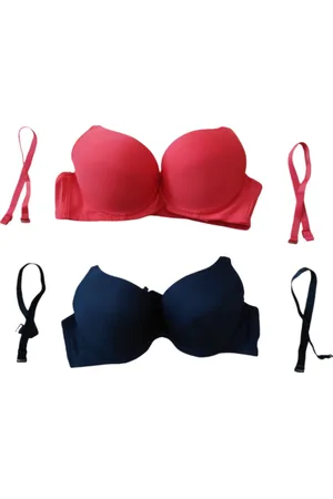 Merkloos Dames - Push UP BH - Set van 2 - Strapless - Voorgevormd - Merk Caralino - Kleur /Rood - Halter BH - Kruislings - Met bandjes