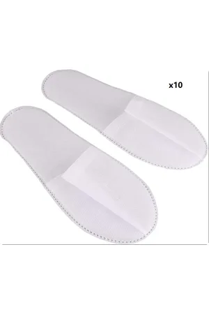 Merkloos 10 Paar Hotel Slippers - Pantoffels Wegwerp - Gasten Sloffen Wegwerp Pantoffels - Gasten Sloffen - Sauna - Wellness - Spa - Gesloten Neus -28.5x11.5cm