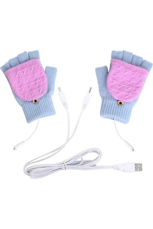 Merkloos 1 Paar USB Verwarmde Warmer Handschoenen Winter Vol Half Vingers