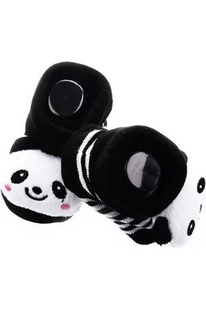 Merkloos 1 Paar Schattige Panda Slofjes 0-9 maanden | met anti-slipzool | 100% katoen